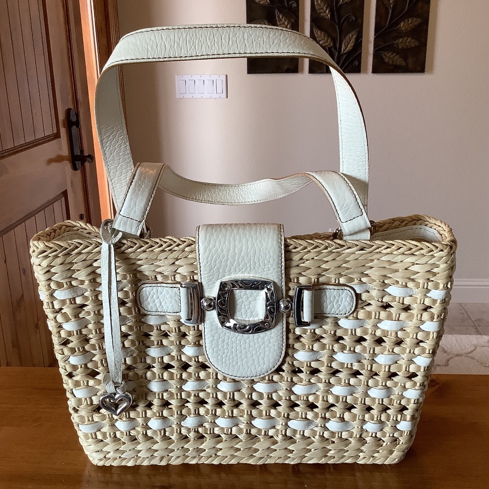 Brighton Straw and Leather Tote
